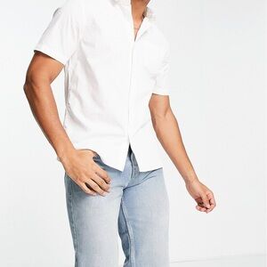 🔥- White large casual Shirt Size Large